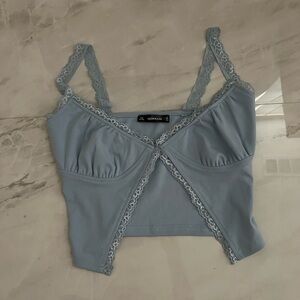 Nowrain blue lace cami top